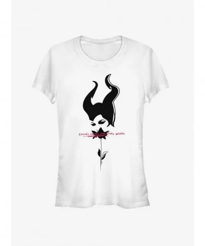 Best Deal Disney Maleficent: Mistress Of Evil Black Rose Girls T-Shirt $11.95 T-Shirts