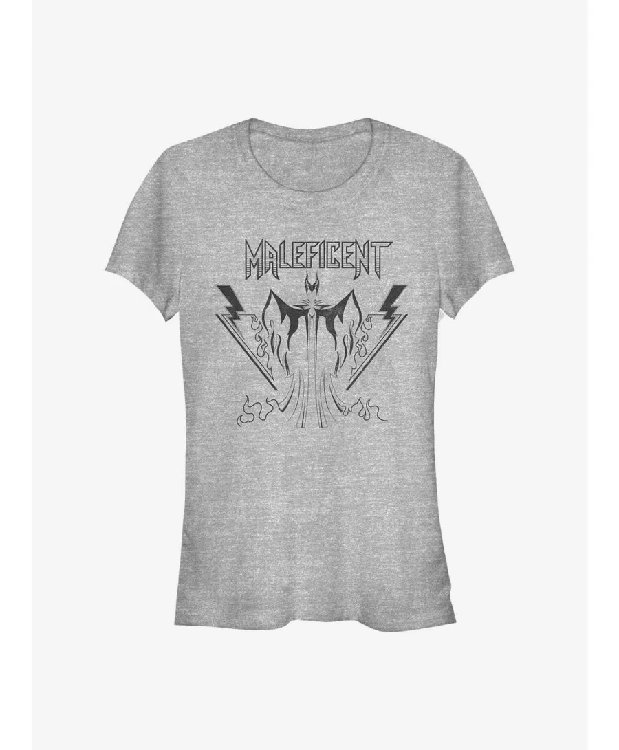 Trendy Disney Maleficent Mal Solid Outline Rock Girls T-Shirt $11.45 T-Shirts