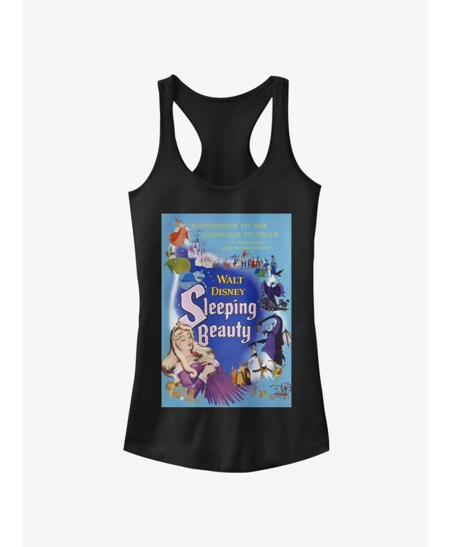 Exclusive Disney Sleeping Beauty Blue Sleeping Beauty Poster Girls Tank $7.57 Tanks