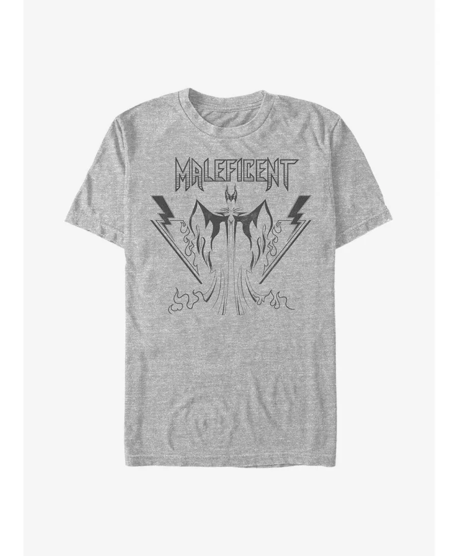 Seasonal Sale Disney Maleficent Mal Solid Outline Rock T-Shirt $8.84 T-Shirts