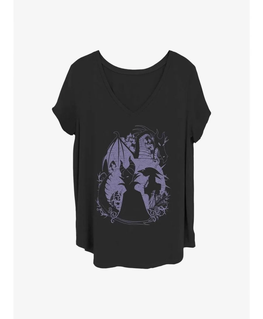 Huge Discount Disney Maleficent Bone Heart Girls T-Shirt Plus Size $9.48 T-Shirts