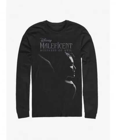 Flash Deal Disney Maleficent: Mistress Of Evil Smirk Long-Sleeve T-Shirt $10.53 T-Shirts