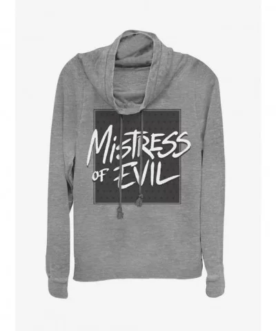 Crazy Deals Disney Maleficent: Mistress Of Evil Bold Text Cowl Neck Long-Sleeve Girls Top $15.80 Tops