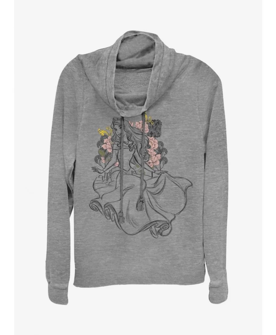 Seasonal Sale Disney Sleeping Beauty Aurora Sketchy Cowlneck Long-Sleeve Girls Top $16.88 Tops