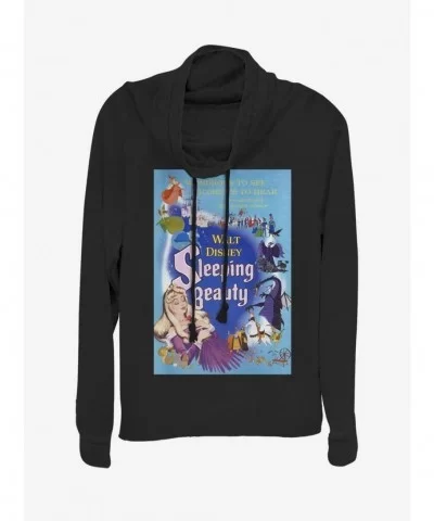 Cheap Sale Disney Villains Maleficent Blue Sleeping Beauty Poster Cowl Neck Long-Sleeve Girls Top $14.37 Tops