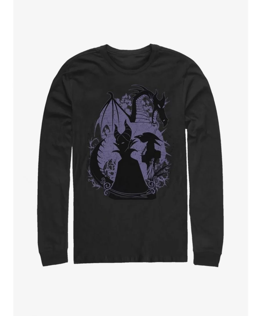 Best Deal Disney Villains Maleficent Bone Heart Long-Sleeve T-Shirt $11.58 T-Shirts