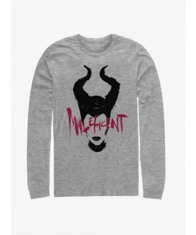 Huge Discount Disney Maleficent: Mistress Of Evil Paint Silhouette Long-Sleeve T-Shirt $10.26 T-Shirts