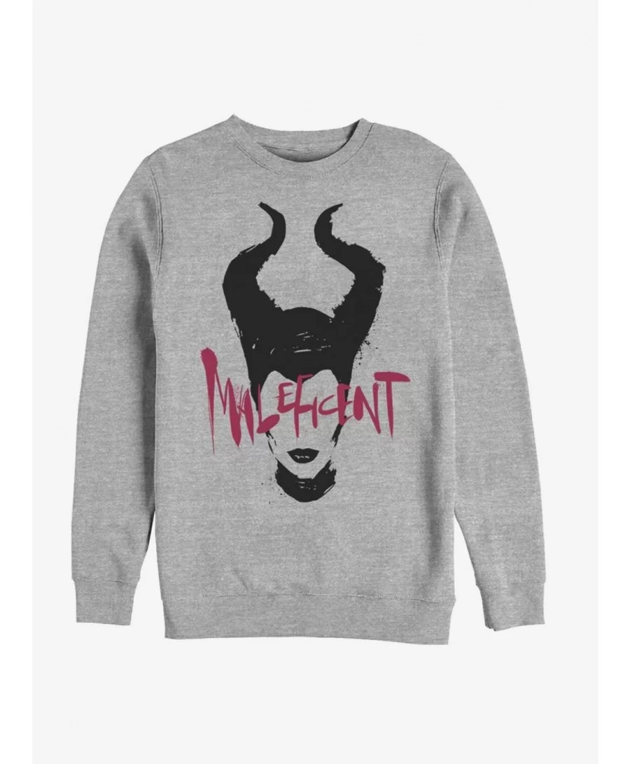 Hot Sale Disney Maleficent: Mistress Of Evil Paint Silhouette Sweatshirt $10.04 Sweatshirts