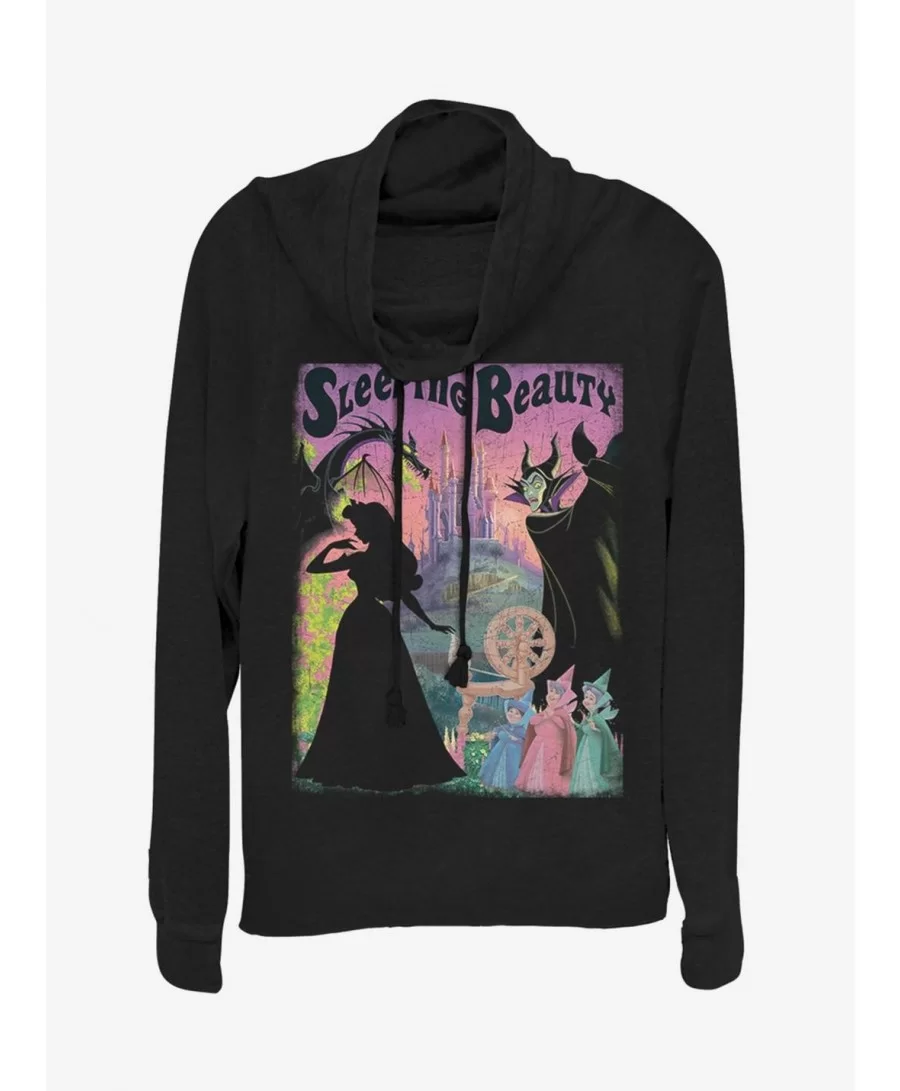 Limited-time Offer Disney Sleeping Beauty Poster Cowlneck Long-Sleeve Girls Top $12.21 Tops