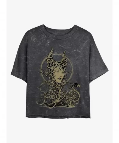 Best Deal Disney Maleficent The Gift Maleficent Mineral Wash Crop Girls T-Shirt $11.03 T-Shirts