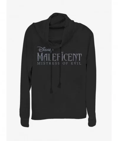 Hot Sale Disney Maleficent: Mistress Of Evil Movie Title Cowl Neck Long-Sleeve Girls Top $10.78 Tops