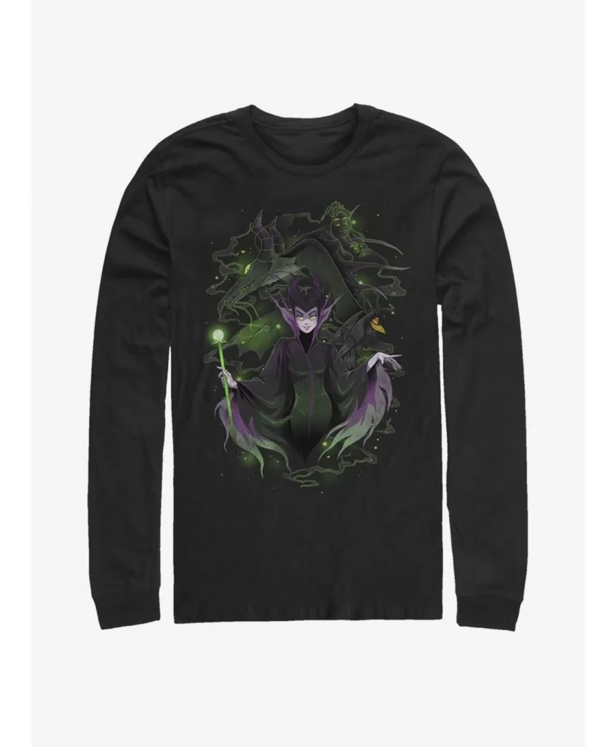 Best Deal Disney Villains Maleficent Manga Long-Sleeve T-Shirt $10.26 T-Shirts