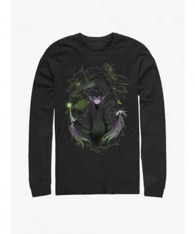 Best Deal Disney Villains Maleficent Manga Long-Sleeve T-Shirt $10.26 T-Shirts