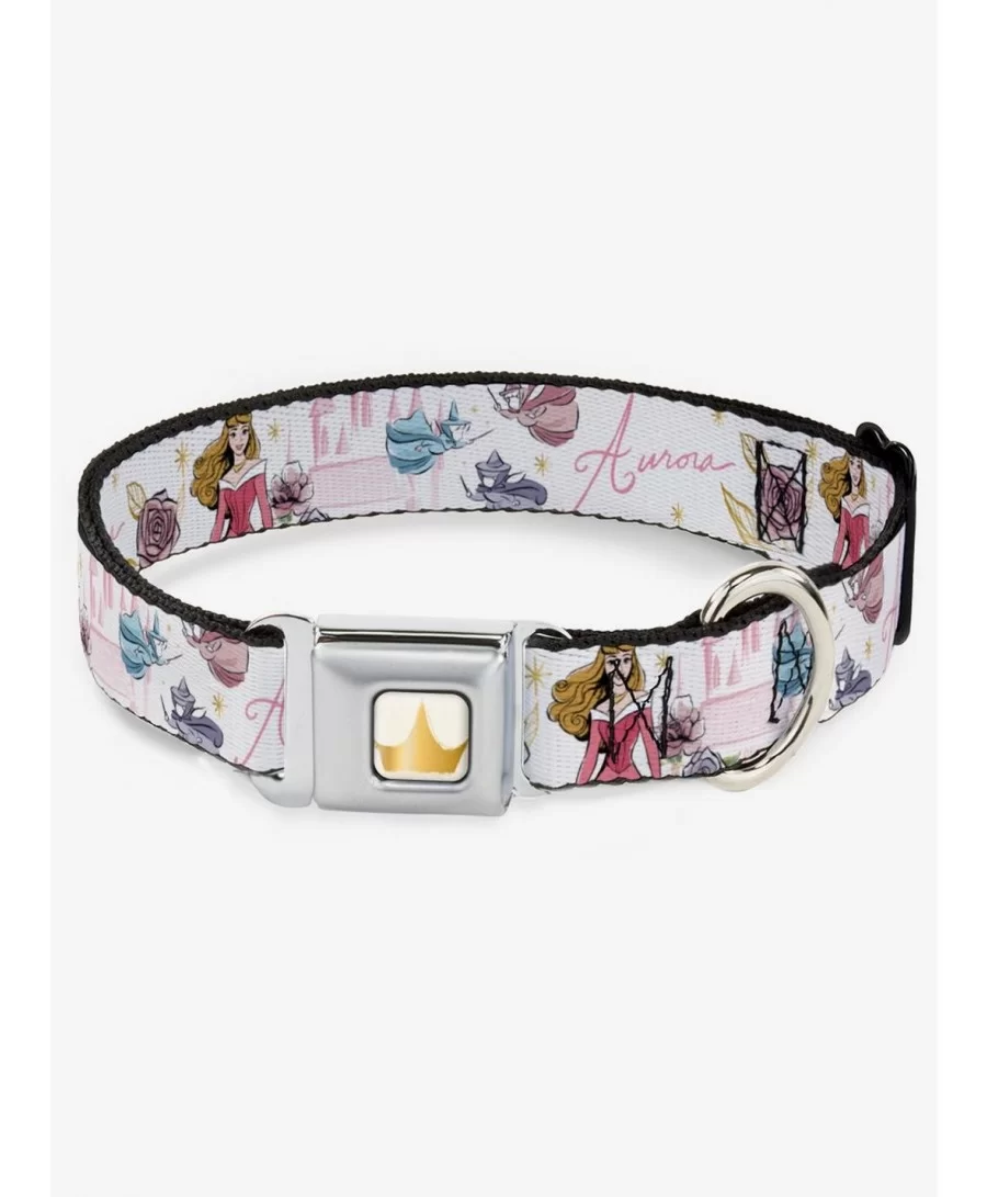 Discount Disney Sleeping Beauty Aurora And Fairy Godmothers Seatbelt Dog Collar $8.02 Pet Collars