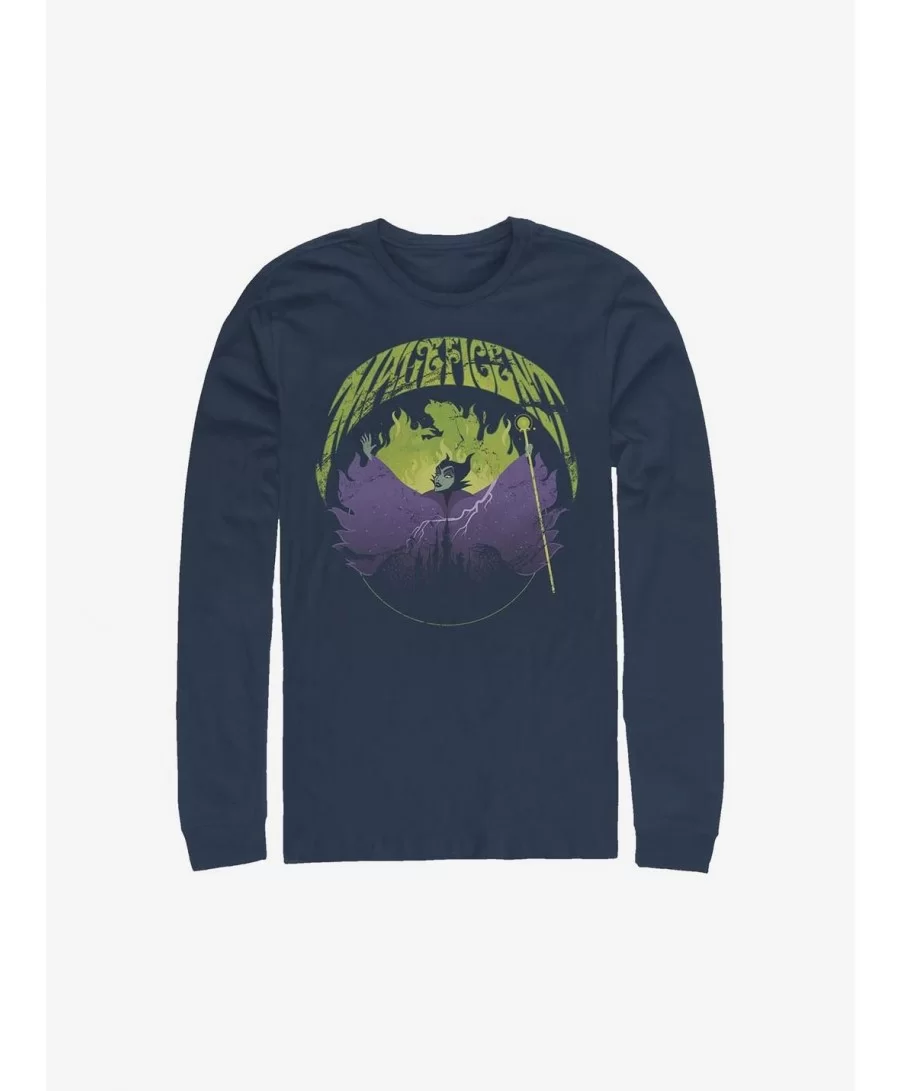 Exclusive Disney Maleficent Maleficent Castle Flame Outline Long-Sleeve T-Shirt $9.21 T-Shirts