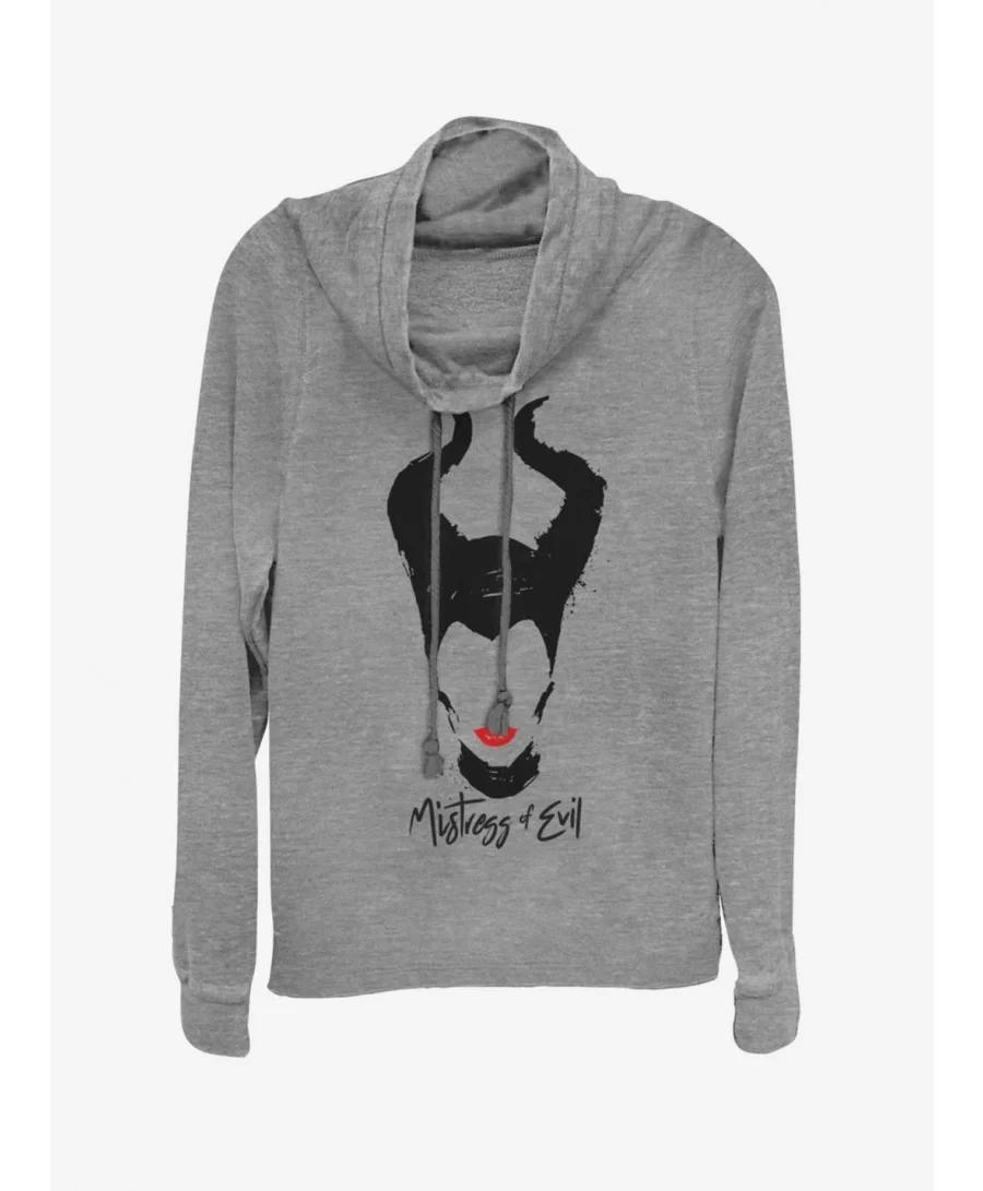 Hot Selling Disney Maleficent: Mistress of Evil Red Lips Cowl Neck Long-Sleeve Girls Top $17.96 Tops