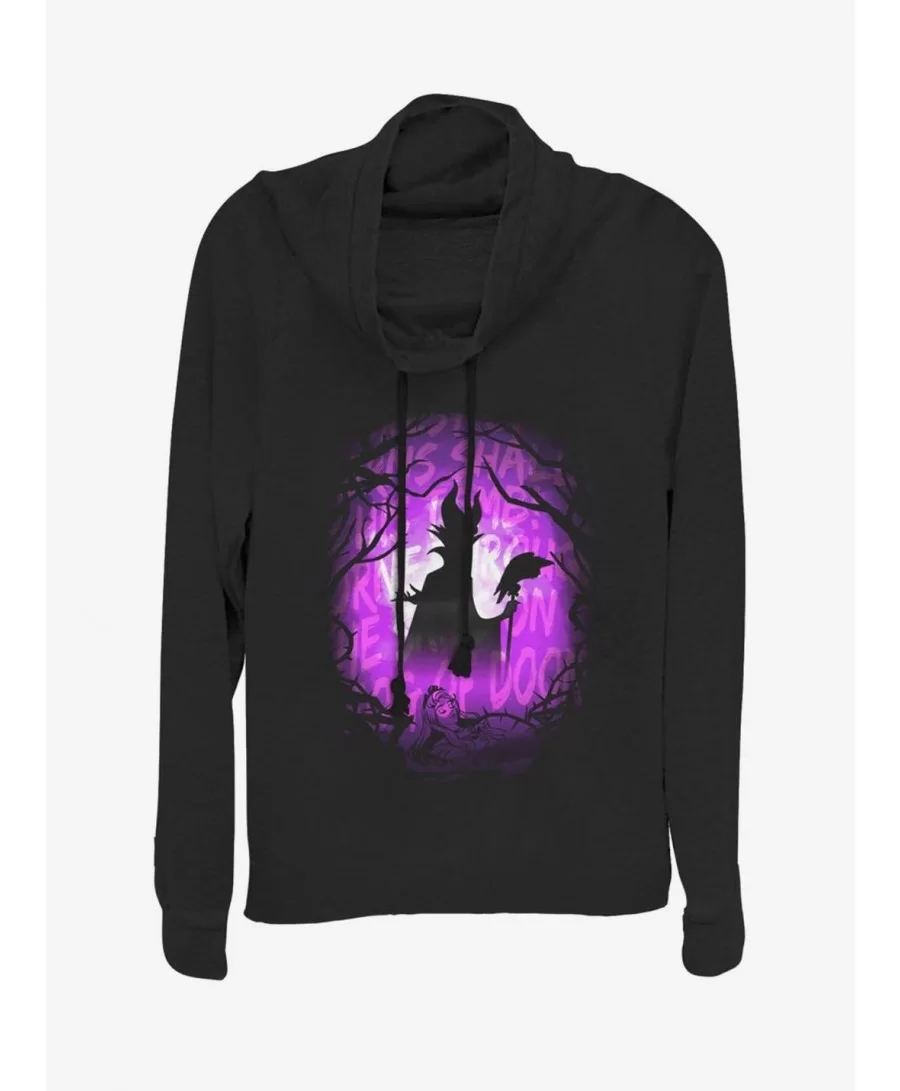 Hot Selling Disney Villains Maleficent Looming Doom Cowl Neck Long-Sleeve Girls Top $12.21 Tops