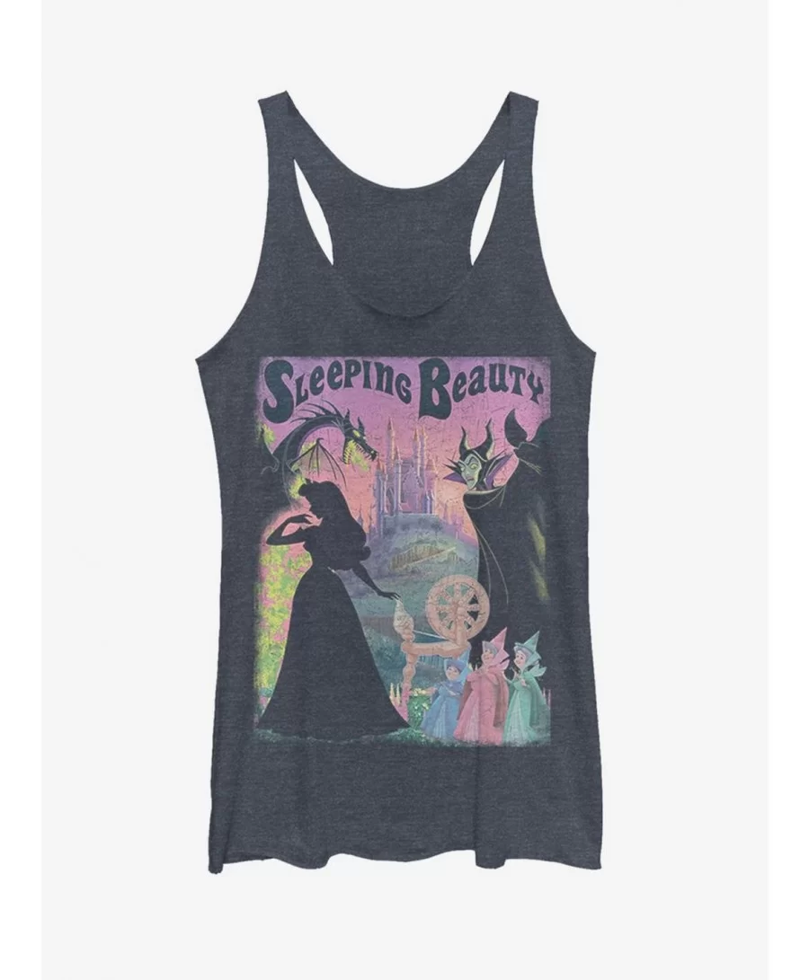 Value for Money Disney Sleeping Beauty Poster Navy Girls Tank Top $7.04 Tops