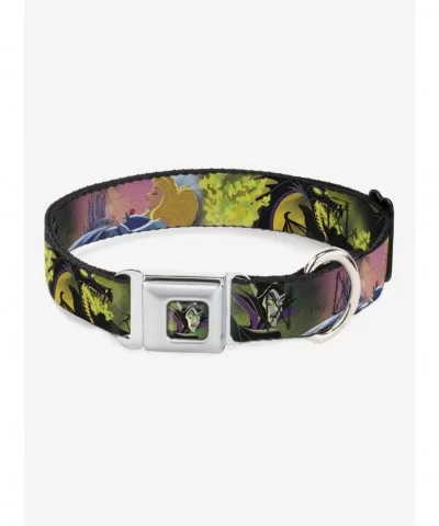 Trendy Disney Sleeping Beauty Maleficent Dragon Scenes Seatbelt Buckle Dog Collar $11.70 Pet Collars