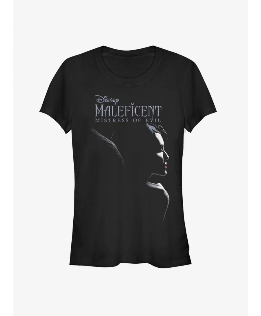 Cheap Sale Disney Maleficent: Mistress Of Evil Smirk Girls T-Shirt $10.96 T-Shirts