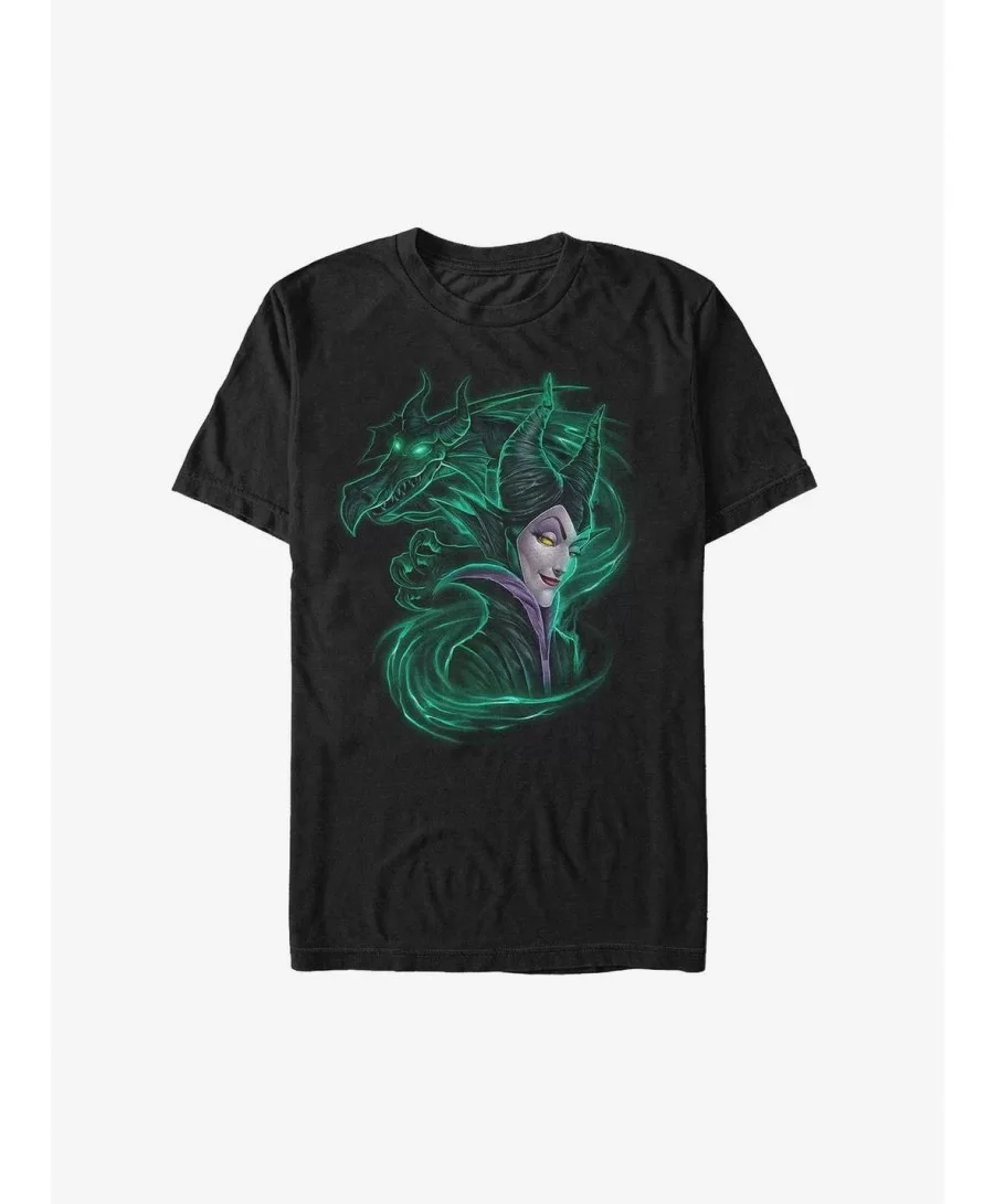 Flash Sale Disney Sleeping Beauty Maleficent Dark Magic Dragon Extra Soft T-Shirt $13.46 T-Shirts