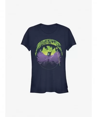 Huge Discount Disney Maleficent Maleficent Castle Flame Outline Girls T-Shirt $9.46 T-Shirts