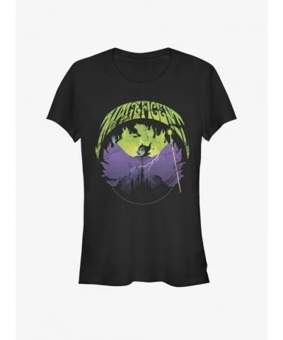 Huge Discount Disney Maleficent Maleficent Castle Flame Outline Girls T-Shirt $9.46 T-Shirts