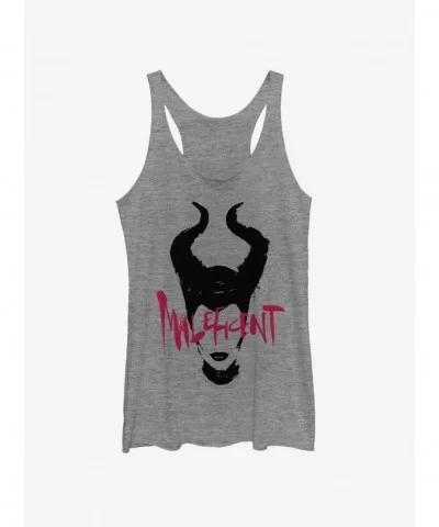 Huge Discount Disney Maleficent: Mistress Of Evil Paint Silhouette Girls Tank $6.22 Tanks