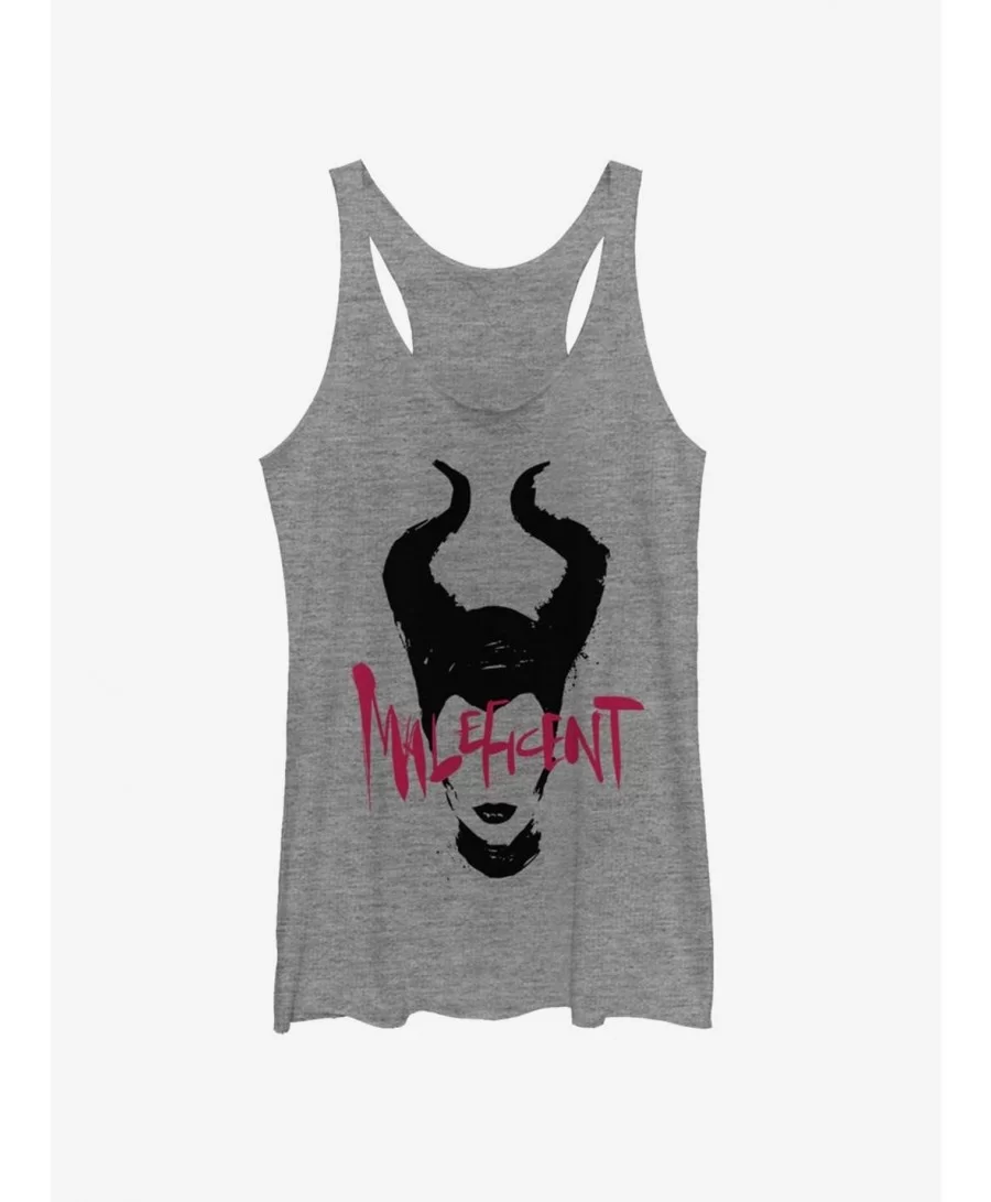 Huge Discount Disney Maleficent: Mistress Of Evil Paint Silhouette Girls Tank $6.22 Tanks