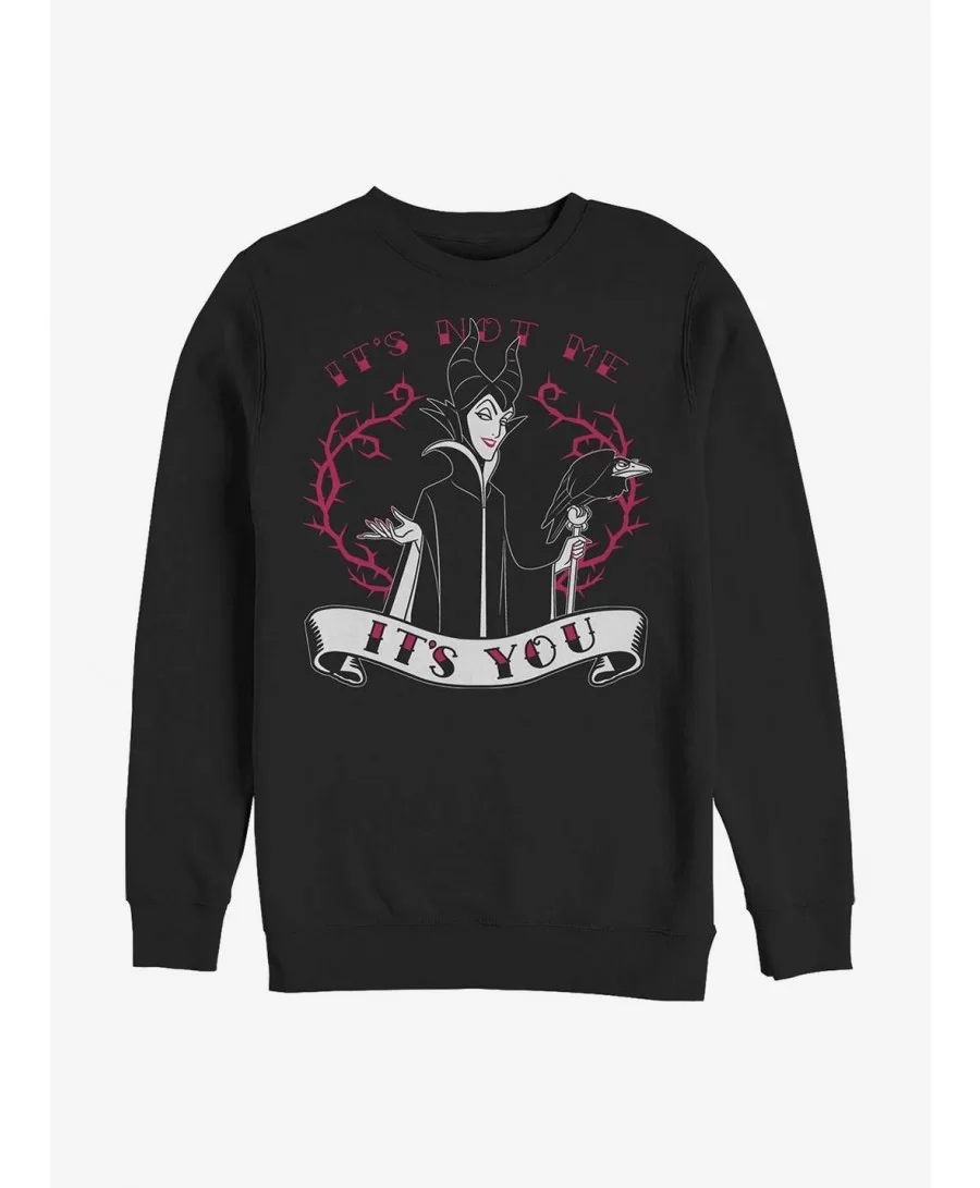 Limited-time Offer Disney Villains Maleficent It's You Crew Sweatshirt $8.86 Sweatshirts