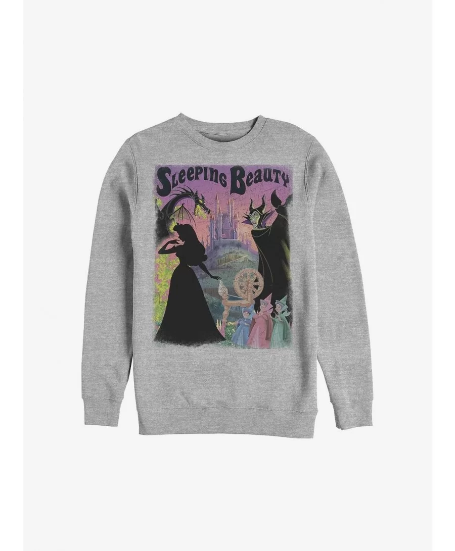 Discount Disney Sleeping Beauty Poster Crew Sweatshirt $11.81 Sweatshirts