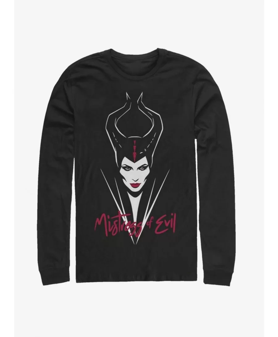 Hot Sale Disney Maleficent: Mistress Of Evil Red Lips Long-Sleeve T-Shirt $8.42 T-Shirts