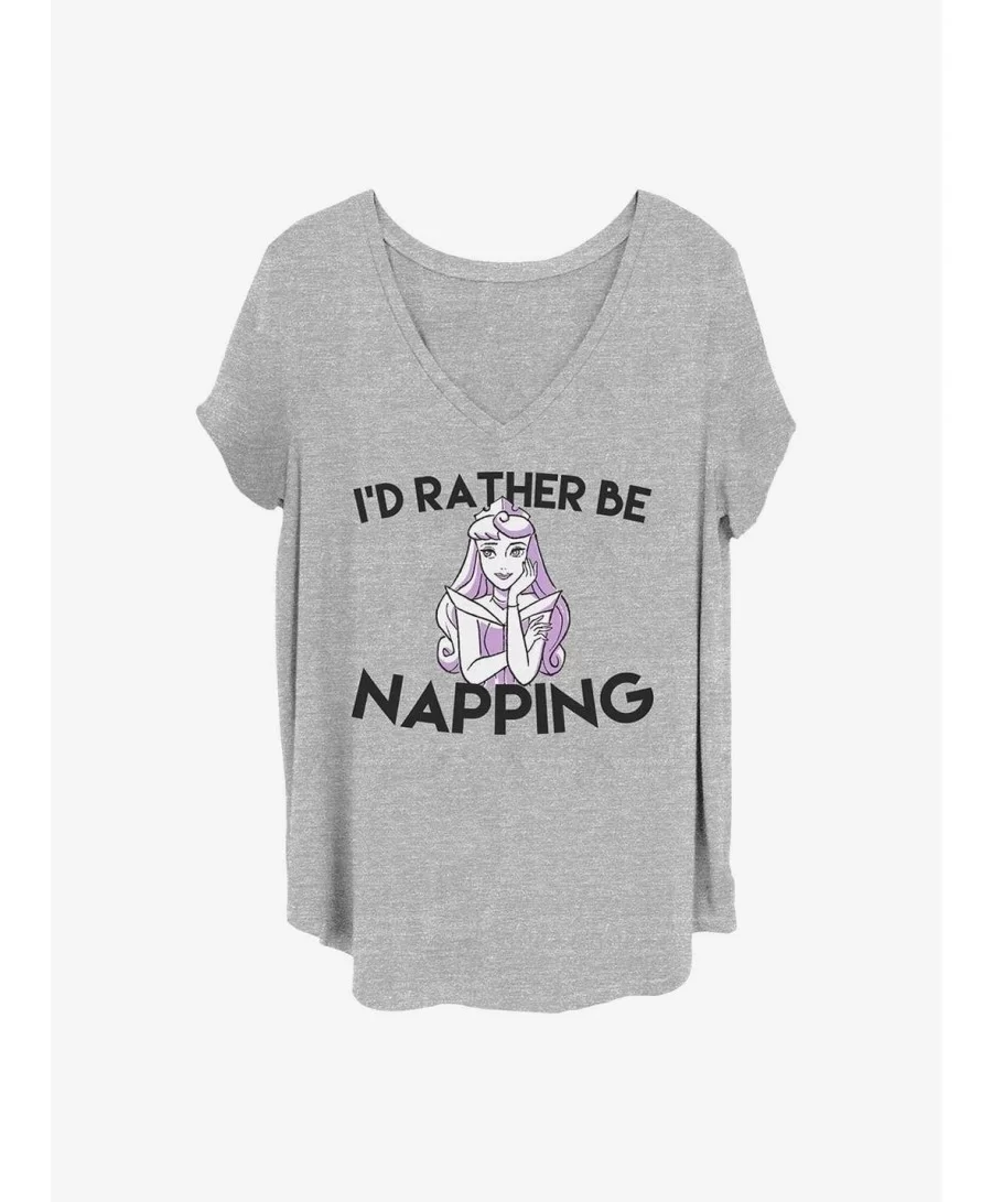 Cheap Sale Disney Sleeping Beauty I'd Rather Be Napping Girls T-Shirt Plus Size $10.87 T-Shirts