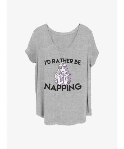 Cheap Sale Disney Sleeping Beauty I'd Rather Be Napping Girls T-Shirt Plus Size $10.87 T-Shirts