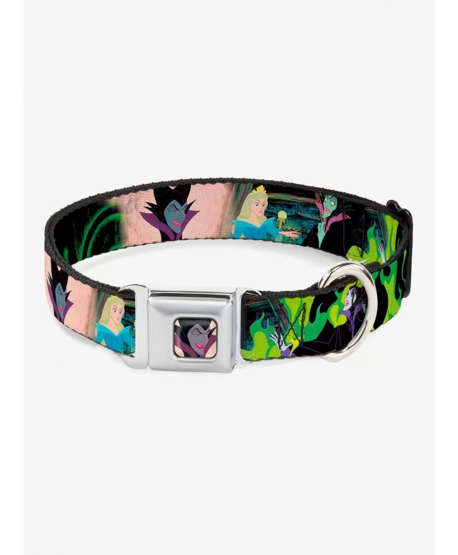 Festival Price Disney Sleeping Beauty Princess Aurora Maleficent Seatbelt Buckle Dog Collar $10.46 Pet Collars