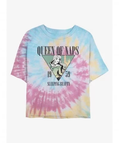 Flash Deal Disney Sleeping Beauty Queen of Naps Tie Dye Crop Girls T-Shirt $12.11 T-Shirts