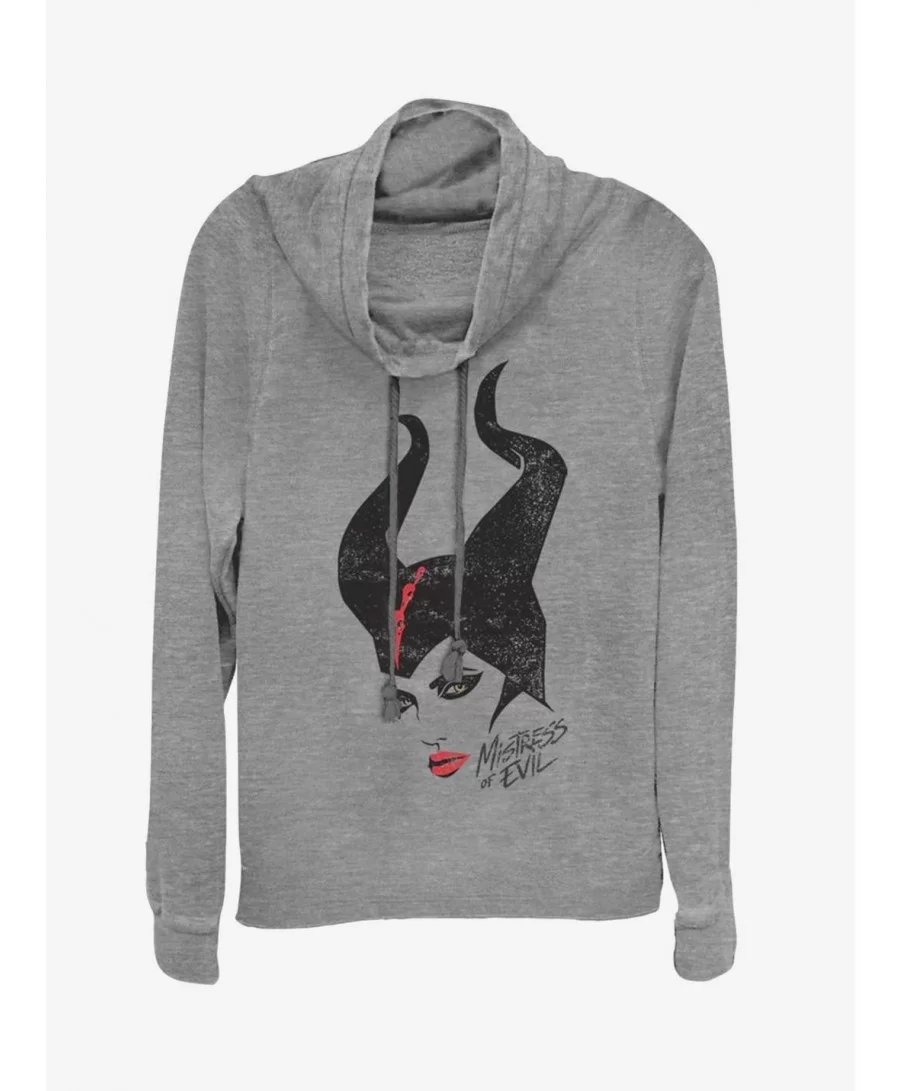 Huge Discount Disney Maleficent: Mistress Of Evil Red Lipstick Cowl Neck Long-Sleeve Girls Top $14.37 Tops