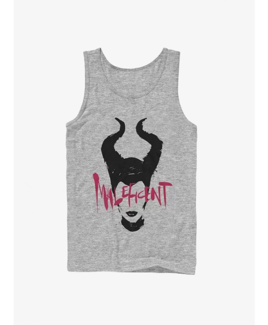 Cheap Sale Disney Maleficent: Mistress Of Evil Paint Silhouette Tank $5.98 Tanks