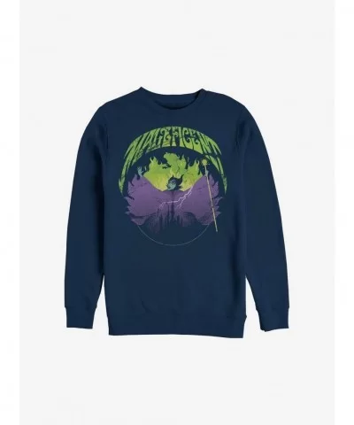 Limited Time Special Disney Maleficent Maleficent Castle Flame Outline Crew Sweatshirt $8.86 Sweatshirts