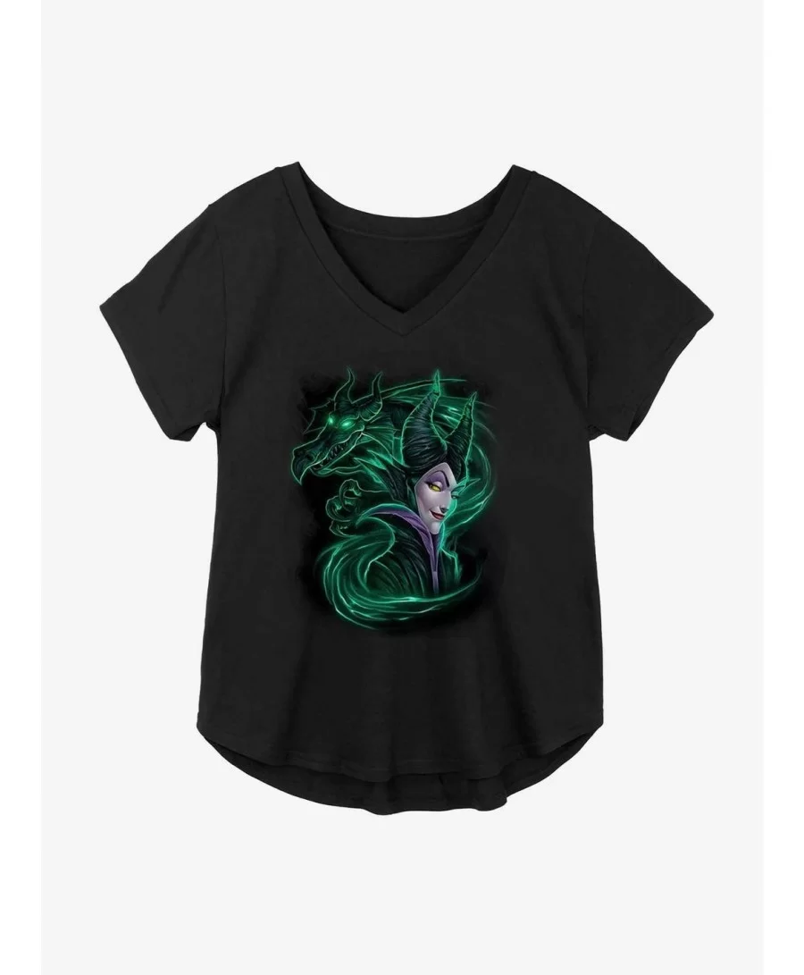 Hot Sale Disney Sleeping Beauty Maleficent Dark Magic Girls Plus Size T-Shirt $9.71 T-Shirts