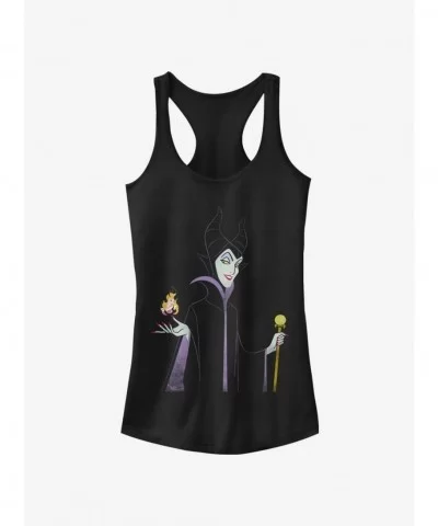 Discount Disney Sleeping Beauty Minimal Maleficent Girls Tank $7.37 Tanks