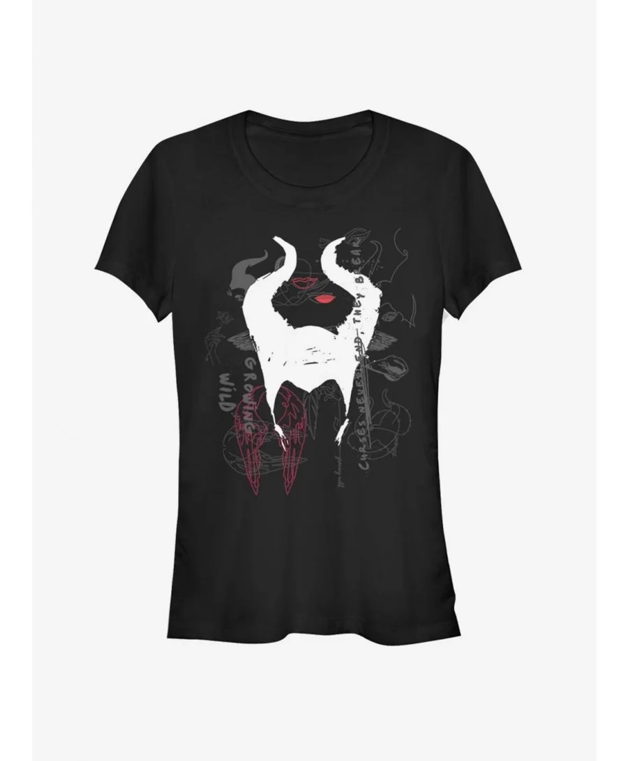 Cheap Sale Disney Maleficent: Mistress Of Evil Collage Girls T-Shirt $12.45 T-Shirts